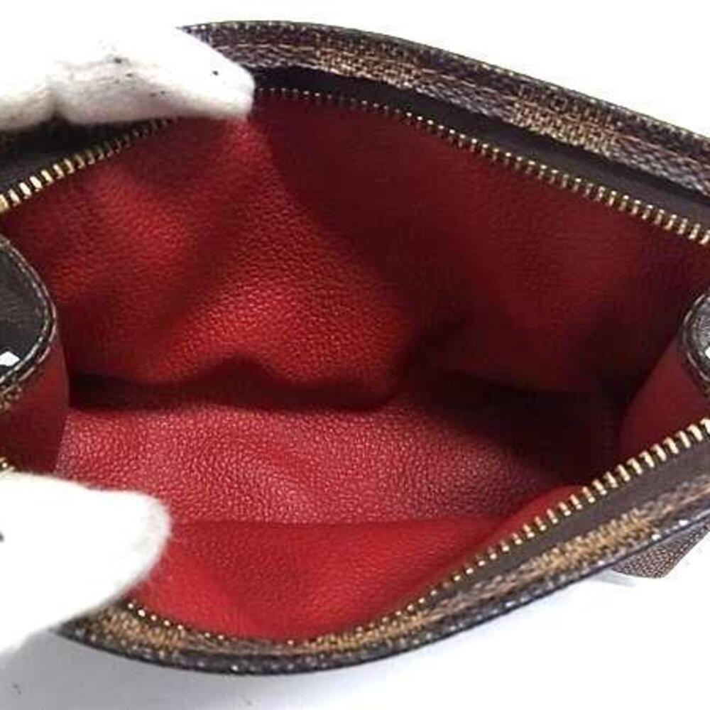 LOUIS VUITTON Authentic Brown Damier Leather Pouch - Picture 4 of 4